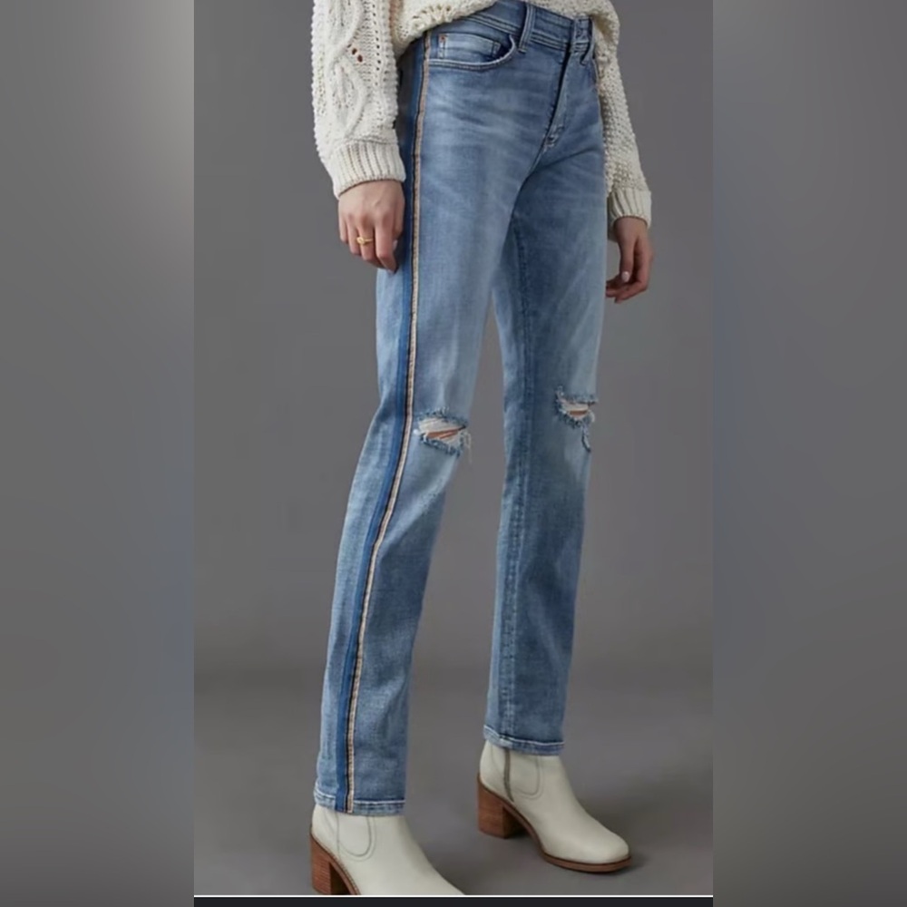 Pilcro Anthropologie Size 29 Side Stripe Mid Rise Slim Boyfriend Jeans